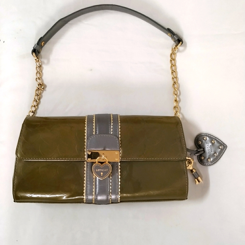 Lovcat Paris Olive green patent leather Shoulder bag - Picture 14 of 15